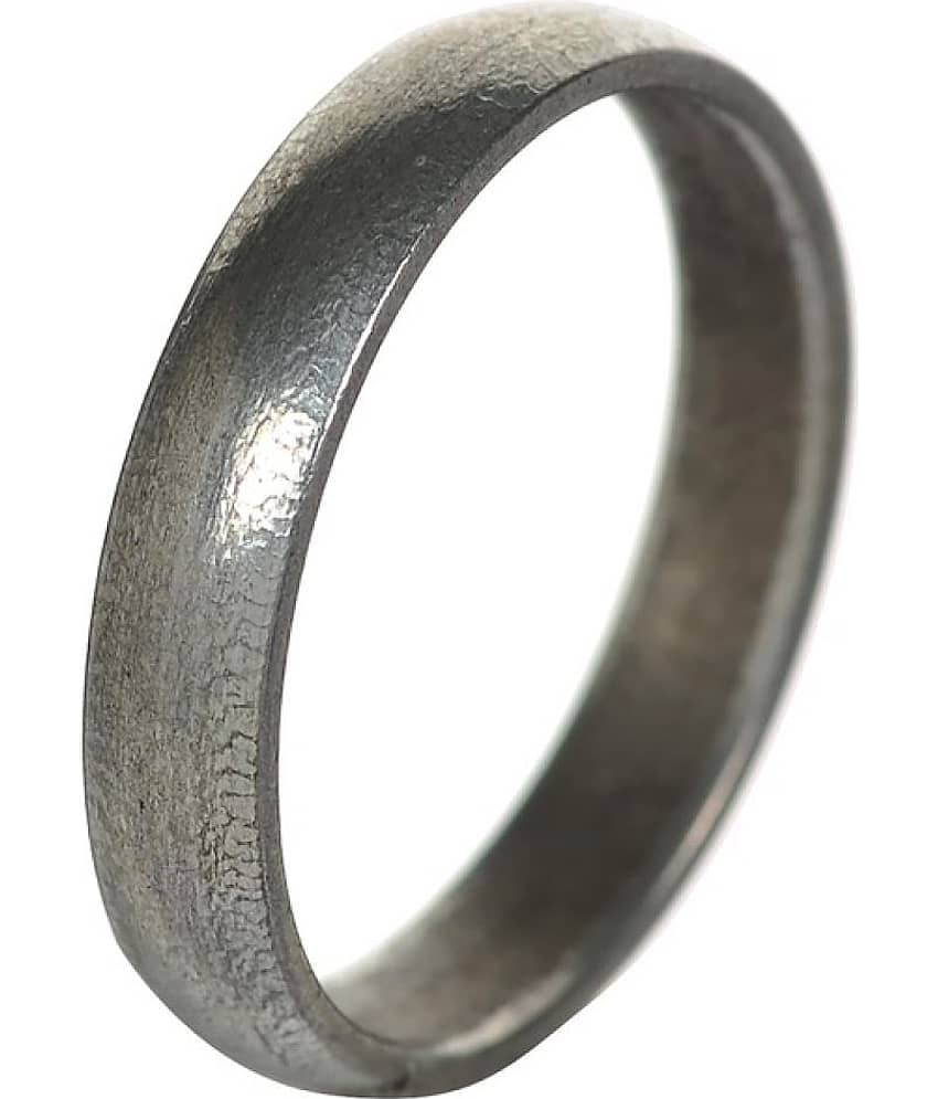 KESAR ZEMS Gray coloured Iron Ring Having Open End for Men and Women Size:21