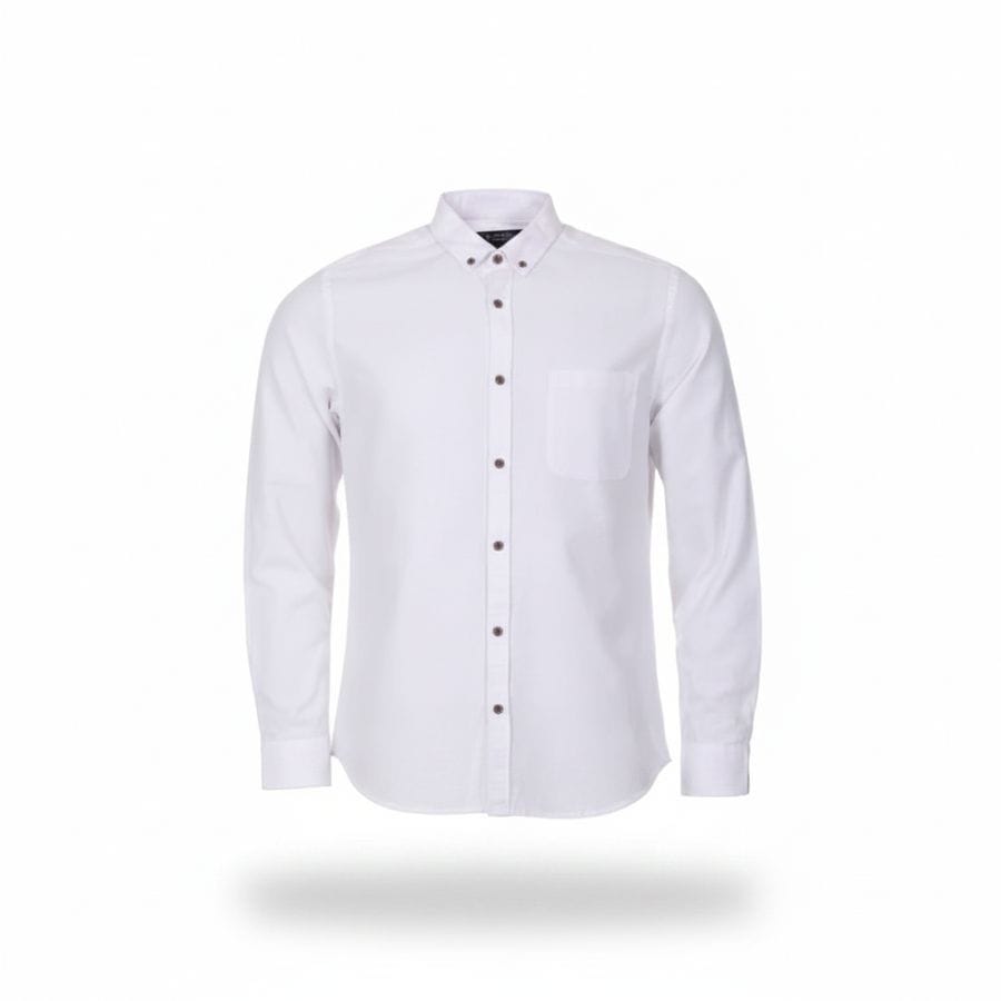 Classic White Button-Down Formal Shirt