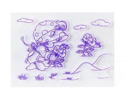 Clear Stamps Imported - Girl In A Garden 7cm * 10cm