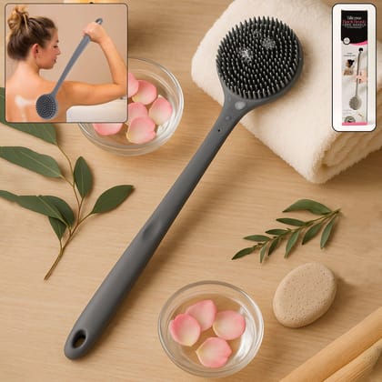Silicone Back Scrubber Brush with Long Handle (1 Pc)