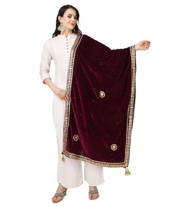 Women's Velvet Gotta Patti Dupatta (Purple)-PID46947