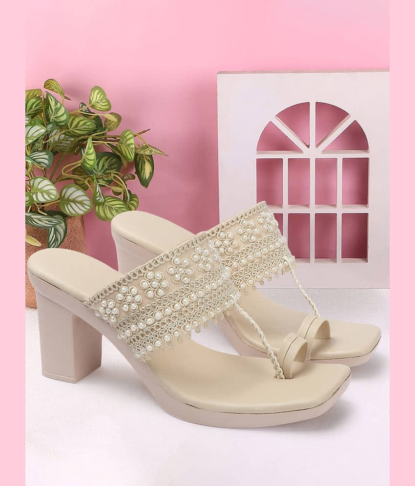 Carrito Cream Women's Sandal Heels