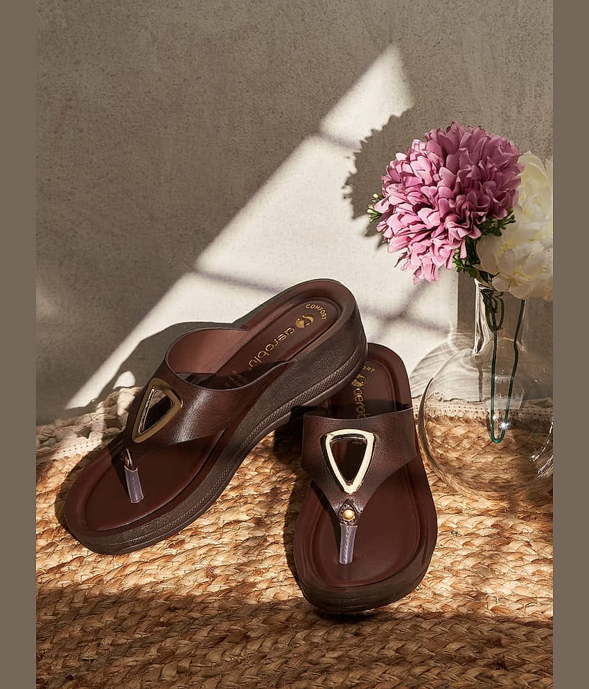 Puntoblu Brown Women's Thong Flip Flop