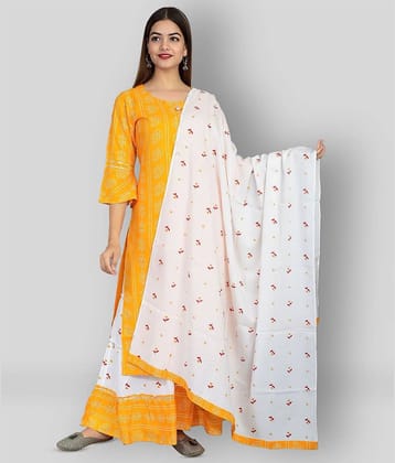 Lee Moda - Yellow Straight Rayon Women's Stitched Salwar Suit ( Pack of 1 )