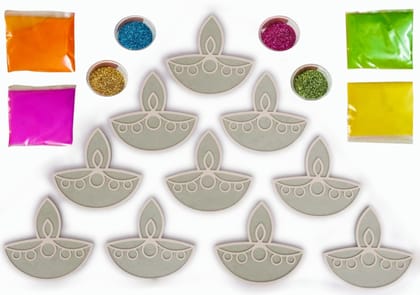 The Brown Box-Island Rangoli- Diya Design Template(Set of 10), Rangoli Making kit with Colors and Glitter, Reusable, Portable, Floating, Readymade, Easy Rangoli Stencils, Diwali Decor. The Brown Box-Island Rangoli- Diya Design Template(Set of 10), Rangoli Making kit with Colors and Glitter, Reusable, Portable, Floating, Readymade, Easy Rangoli Stencils, Diwali Decor.