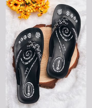 Aeroblu Footwear AEAT62 Black Women's Open Toe Flats