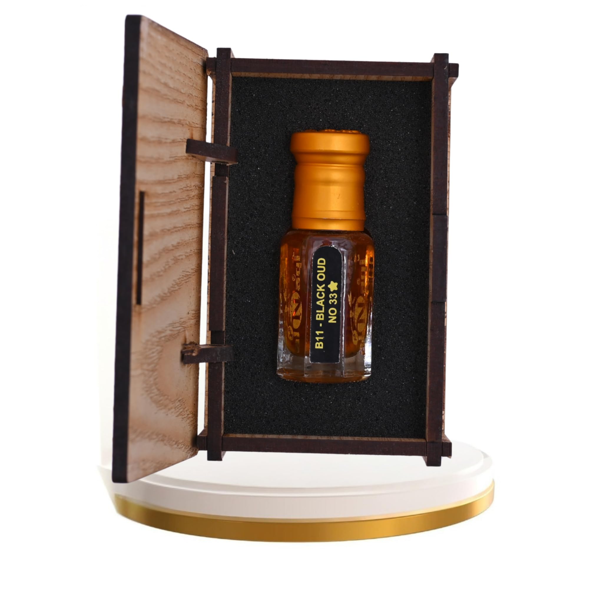 alnaqi fragrances Black Oud No 33 Attar 12ml - Premium Black Oud Perfume, Long Lasting Masculine Oudh Attar, Concentrated Arabic Fragrance Oil for Men