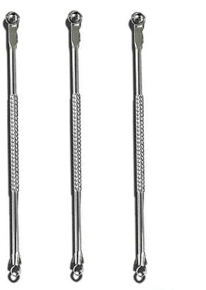 Glamezone Stainless Steel Blackhead Remover Needle Three Pointed Round (Pack Of 3)