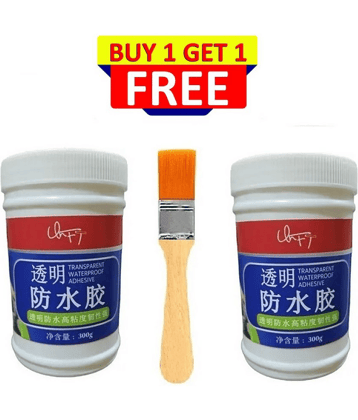 Crack Seal Glue 300gm with Brush Transparent Waterproof Resin Epoxy for Roof Leakage Crack Seal Agent Roof Water Leakage Solution Water Proof Glue for Waterproofing