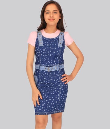 Cutecumber Girls Denim Dungarees ( Pack of 1 , Blue )