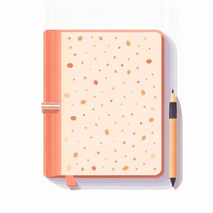 Dot-Pattern Journal Notebook with Pencil