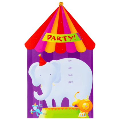 Jungle Animal Theme Party Invite - 8PC