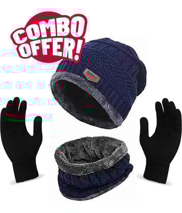 Paryag Pack of 1 Woollen Men's Cap ( Blue )