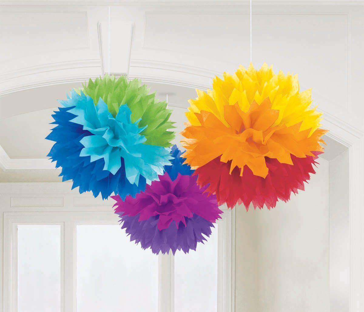 Wanna Party Multicolor Fluffy Decoration - 3CT