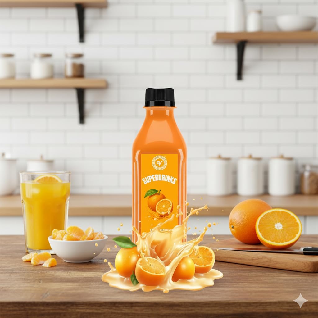 SUPERDRINKS Orange Juice Drink | 200ml Single Serve Bottle | Refreshing Zesty Flavour | Source of Vitamin C & Antioxidants (Pack of 6)