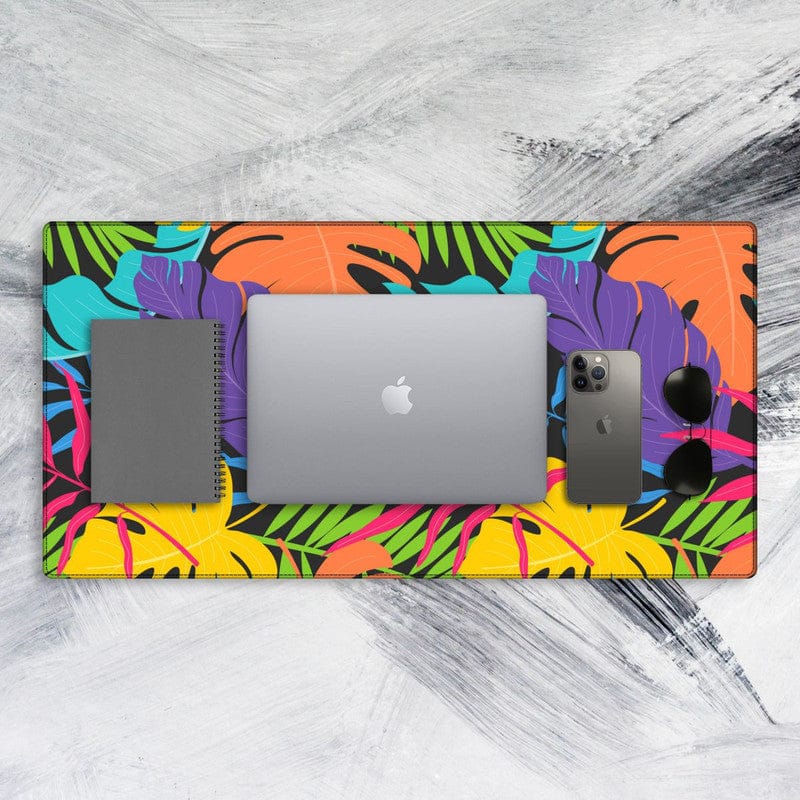 Wrapcart Botanical Tech Mat - Extra Large Desk Mat and Gaming Mousepad, 11 X 22 Inches