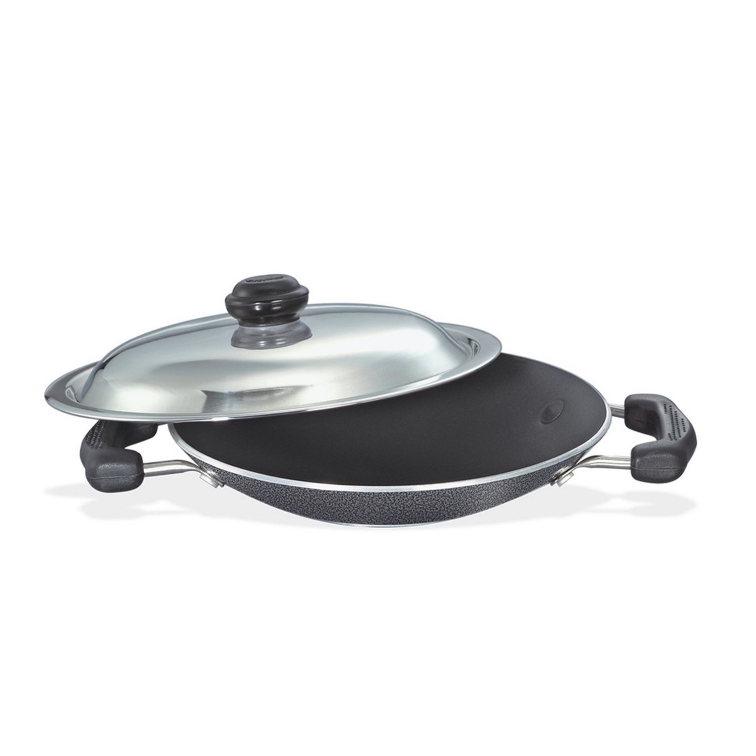 Prestige Omega Select Plus Aluminium Non-stick Deep Appachetty with Lid, 20 cm (1 L)