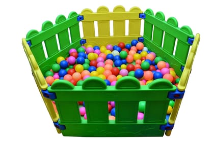 REZNOR Kids Beautiful Baby Ball Pool Mini Fence - 6 pcs Set (Without Balls) (Hexa)
