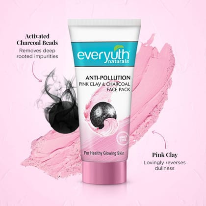 Everyuth Naturals Anti Pollution Pink Clay & Charcoal Face Pack 50g