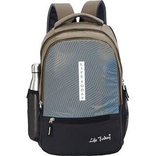 Life Today Large 35 L Backpack School Bags Backpacks for Boys Girls Stylish Men and Women College Office (Grey)