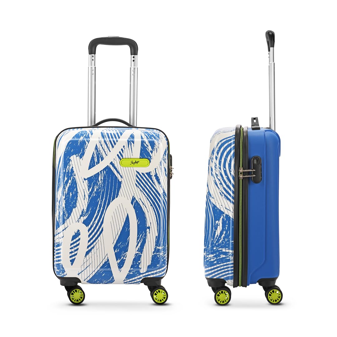 Skybags Abstract Art Wheeled Suitcase - Blue & White_assorted colour