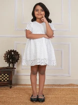 100% Cottton Embroidered western wear Dress with 100% Cotton Lining with puff sleeve elasticated sleeve