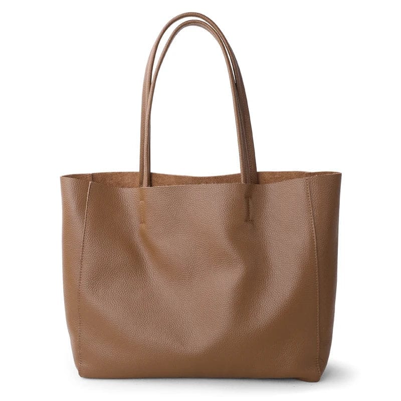 Wholesale Custom Logo 100% Genuine Leather Tote Bag Women Luxury Full Grain Handbag Female Shopping Pack for Ladies