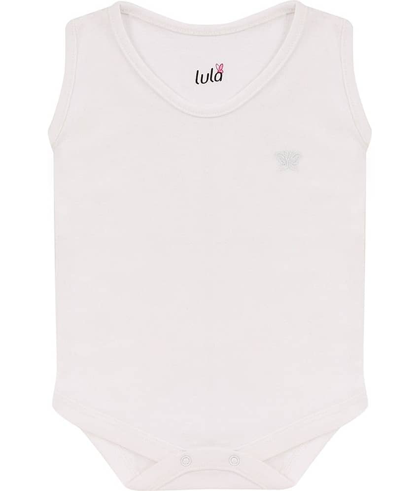 LULA Unisex for Baby 100% Cotton Bodysuit ( White )