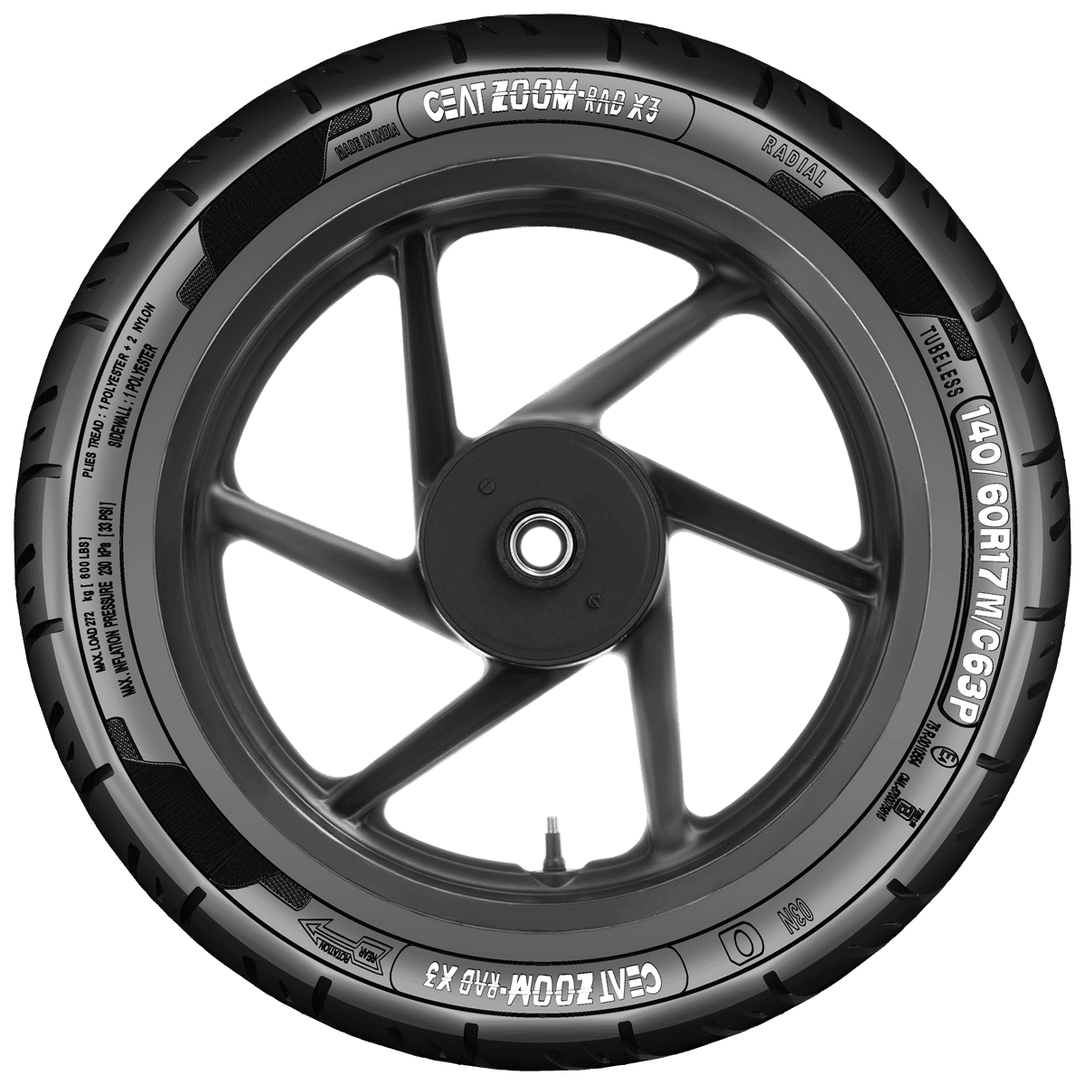 CEAT 140/60R17 ZOOM RAD X3 63P TL