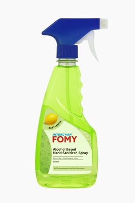 INTERCORP FOMY 75% Isopropyl Alcohol-based Hand Rub Sanitizer and Disinfectant Spray, 500 ml (Lemon)