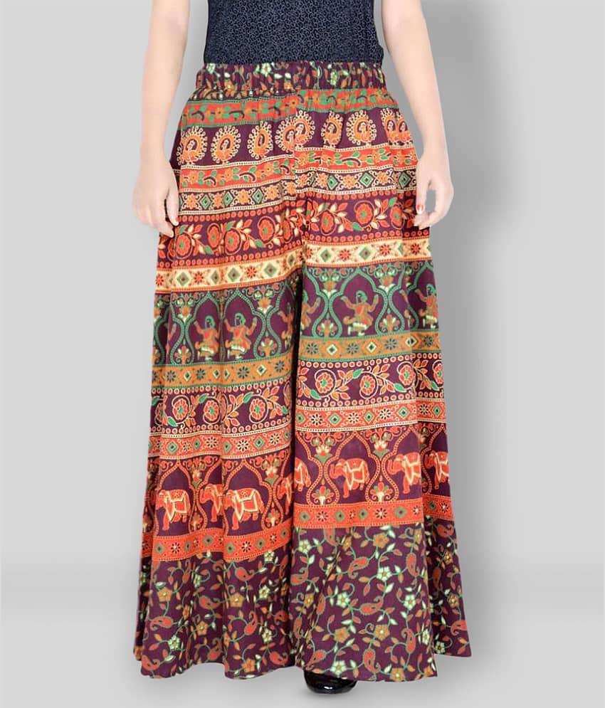 Sttoffa - Multicolor Cotton Flared Women's Palazzos ( Pack of 1 )