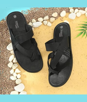 Leeport - Black Men's Leather Slipper