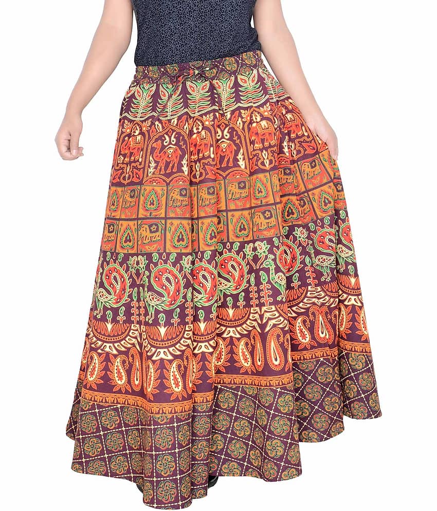 Sttoffa Cotton Wrap Skirt - Brown