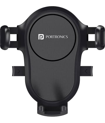 Portronics Clamp Y Adjustable Air Vent Mobile Holder for Car with 360degree Rotational, One Click Release Button, Compatible with 4 to 6 inch Devices(Black)