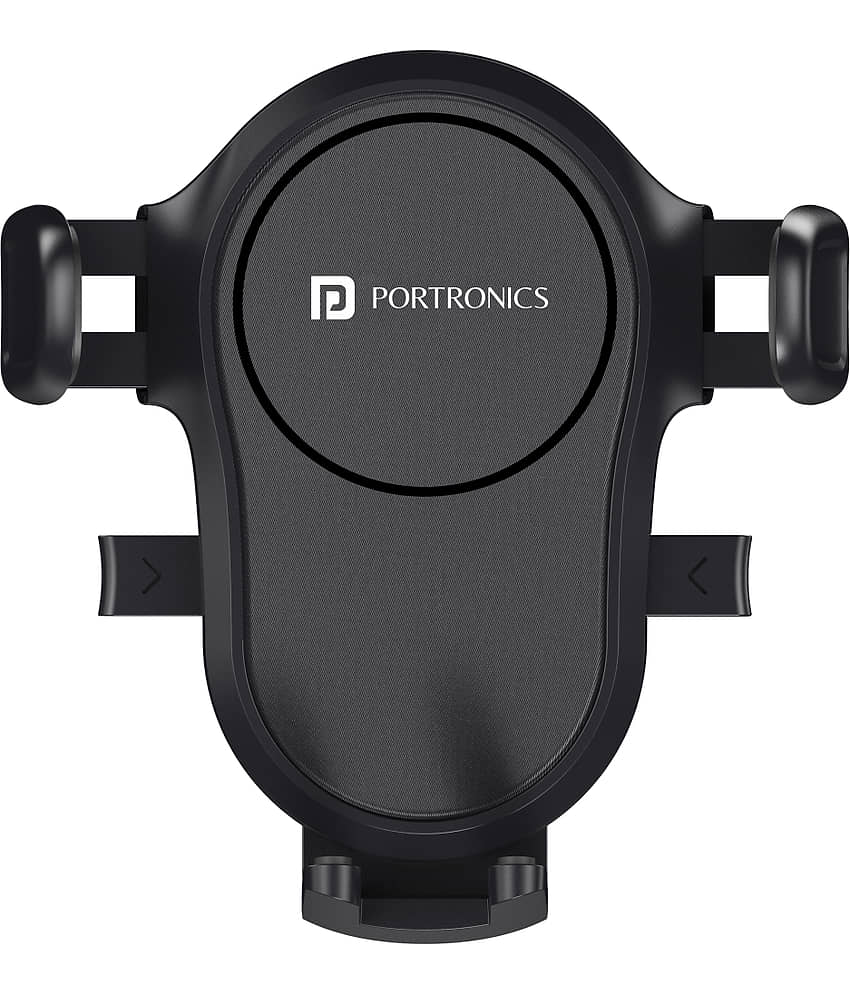Portronics Clamp Y Adjustable Air Vent Mobile Holder for Car with 360degree Rotational, One Click Release Button, Compatible with 4 to 6 inch Devices(Black)