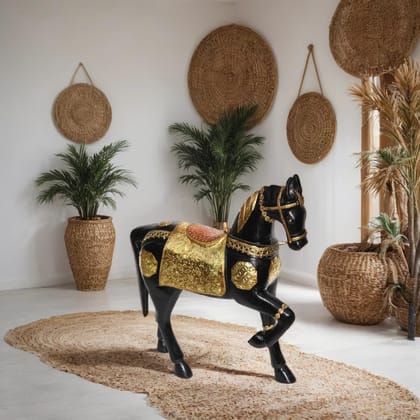 PREET GALLERY Handcrafted Decorative Horse Statue | Vintage Finish with Gold Detailing | Elegant Home & Office D�cor Showpiece PREET GALLERY Handcrafted Decorative Horse Statue | Vintage Finish with Gold Detailing | Elegant Home & Office D�cor Showpiece
