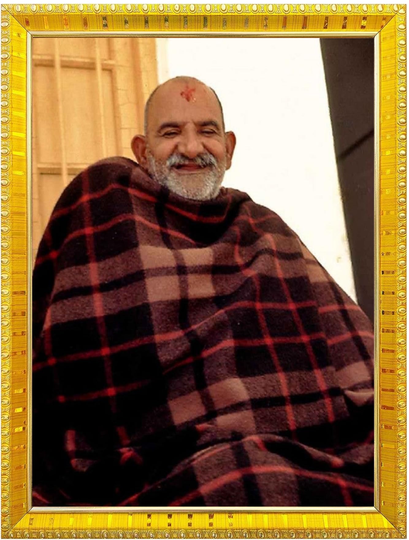 NOKKES Neem Karoli Baba Neev Karori baba Photo Frames Religious Photo frame 5X7 Inch Photo Frame_W30