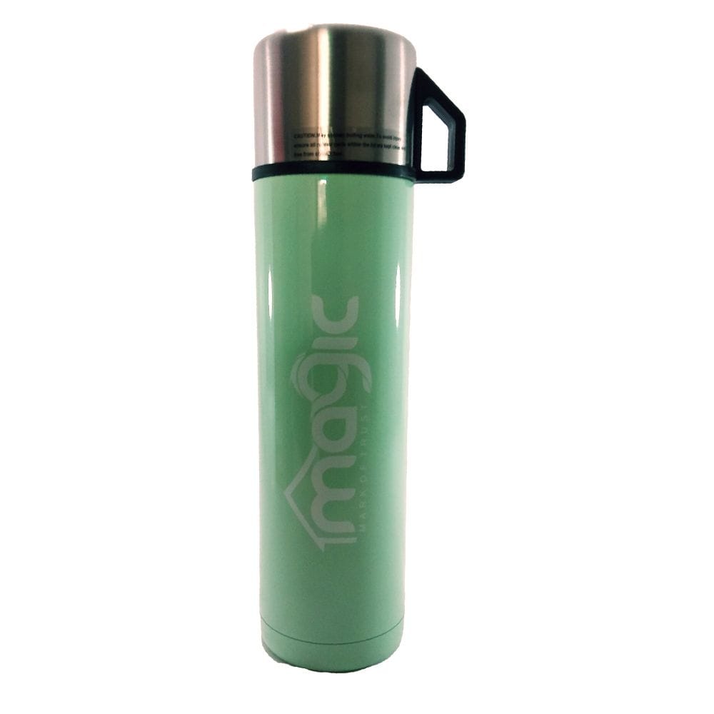 Magic DOUBLE WALL STAINLESS STEEL VACUUM FLASK Bottle with cup - 1000 ml Magic DOUBLE WALL STAINLESS STEEL VACUUM FLASK Bottle with cup - 1000 ml - green