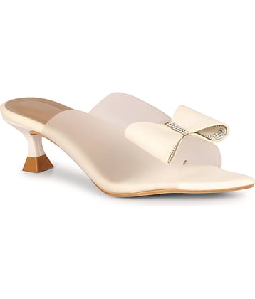 Saheb White Women's Slip On Heels