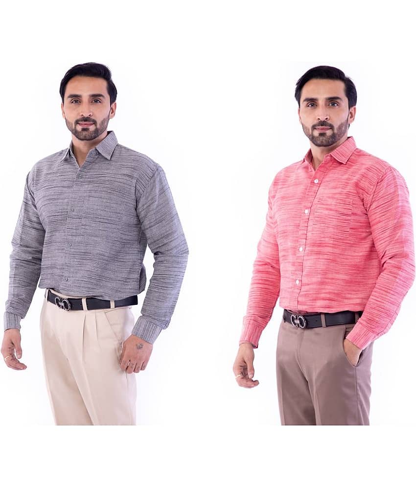 DESHBANDHU DBK - Multicolor Cotton Regular Fit Men's Formal Shirt (Pack of 2)