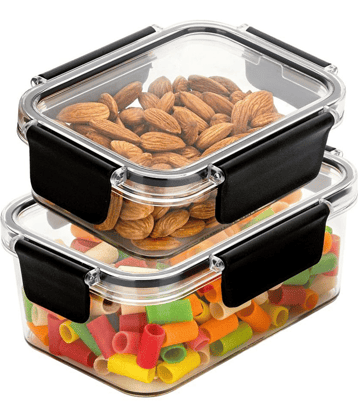 HomePro Transparent Container Capacity 300 ML & 800ML, Locking Lids, Leak Proof - Set of 2