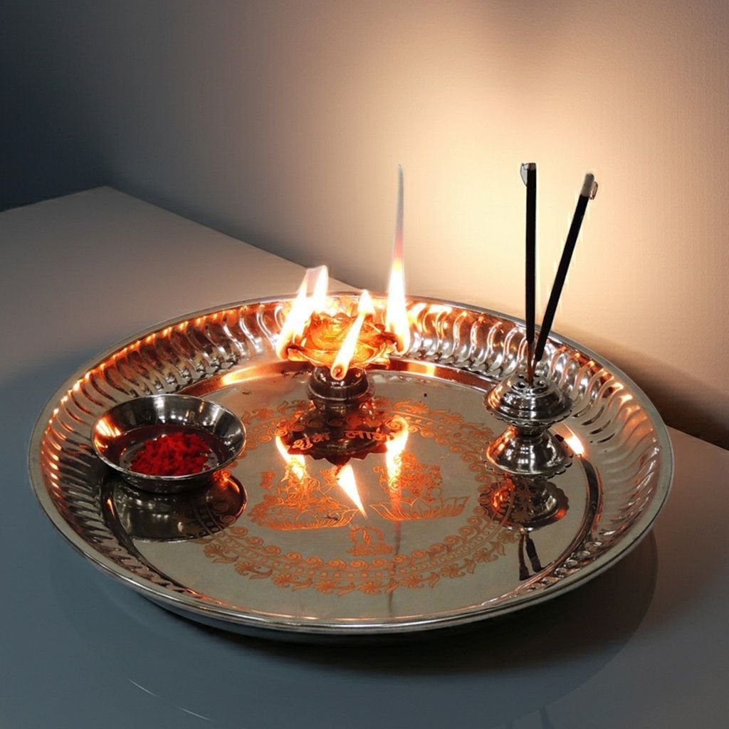 Steel Puja Thali (SMAS039 C)