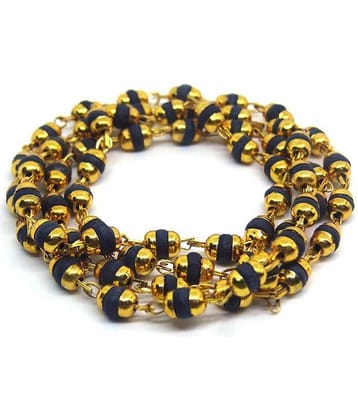 Black Tulsi Mala with Golden Cap - (Pack of 1)
