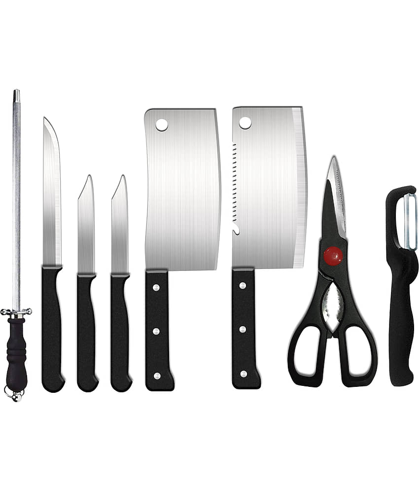 Premium Stainless Steel Kitchen Knife Set (7-Pieces) with Scissor Peeler & Knives Sharper