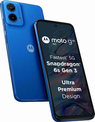 Motorola G45 5G (Brilliant Blue, 4GB RAM, 128GB Storage) | 6.5" FHD+ Display | Snapdragon 6 Gen1 Processor | 50MP Camera | 16MP Front Camera | 5000mAh Battery | 33W Charging Brilliant Blue