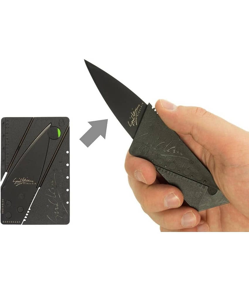QitmirMKT Foldable Super Card Knife Multi use for Safety & Survival Survival Self Defense Accessory ( Pack of 1 )