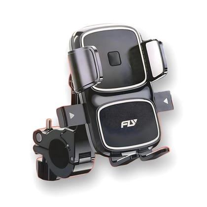 Fly PT-04 Universal 360 Motorcycle & Bicycle Mobile Holder | One-Hand Operation, Shockproof Secure Grip, Adjustable Handlebar Phone Mount for Bike, Scooter & Cycle (Color May Vary) Fly PT-04 Universal 360 Motorcycle & Bicycle Mobile Holder | One-Hand Operation, Shockproof Secure Grip, Adjustable Handlebar Phone Mount for Bike, Scooter & Cycle (Color May Vary)