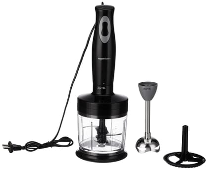 amazon basics Hand Blender,Chopper And Whisker,Super-Silent Dc Motor,100% Copper Motor,Ergonomic,Multi-Function,Stainless-Steel Blade,Detachable Stem,Click-Fit Locking(Stainless Steel,300 Watts) amazon basics Hand Blender,Chopper And Whisker,Super-Silent
