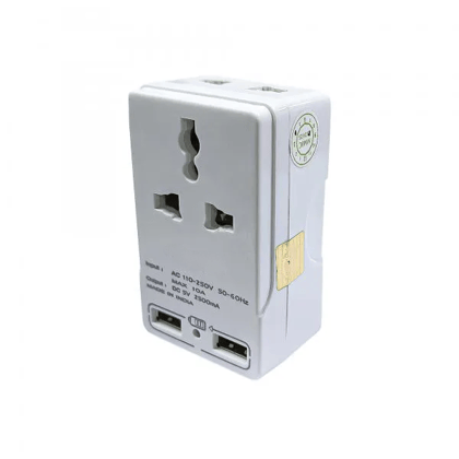 Spike 2+2 Mulktipurpose Conversion Plug | 10 Amp Socket With USB port | Heavy Duty Multi Plug Extension Cord for Office, Home