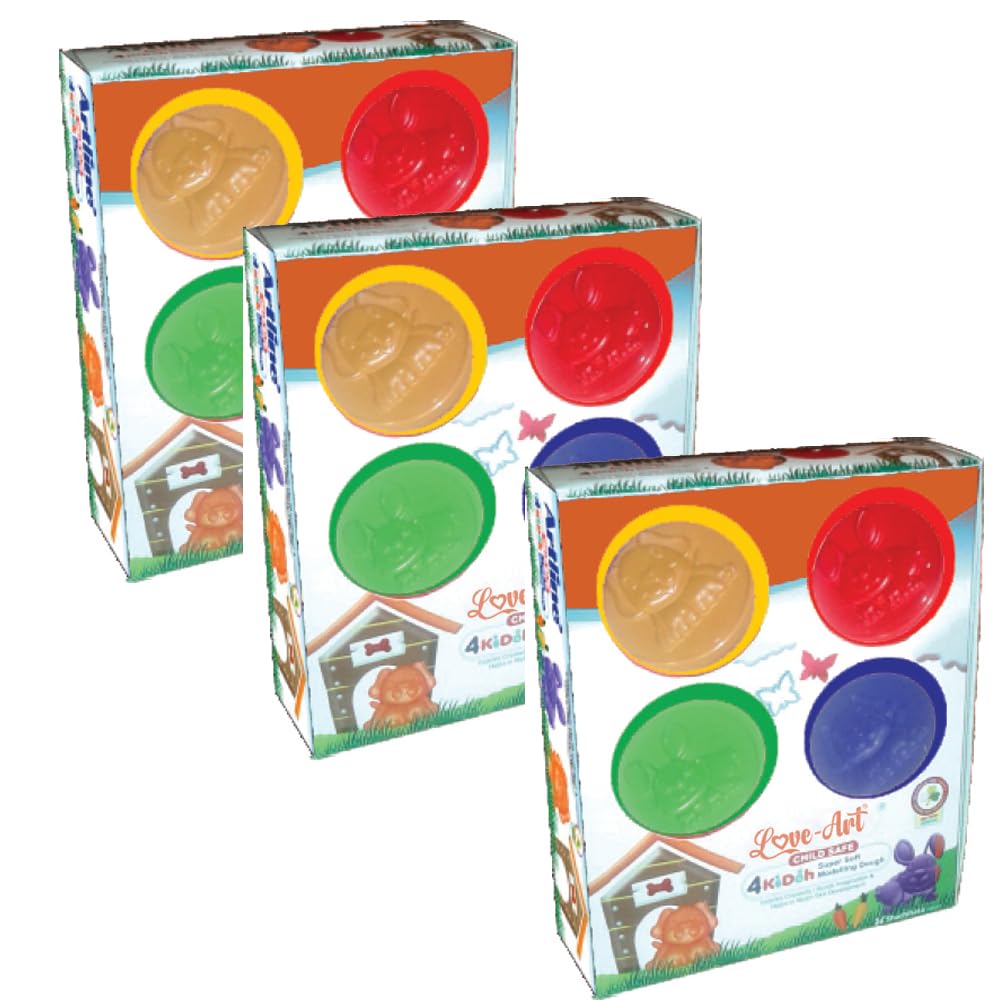 Artline Modelling Dough Set of 4 200 GMS Activity Pack (Pack of 3)
